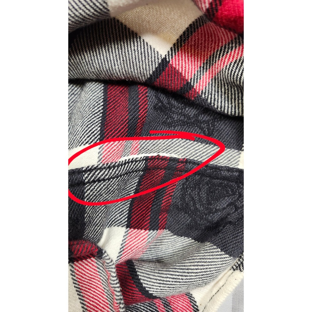 Vans Kyle Walker Rose Plaid Flannel Shirt Mens XL Red Black Button Skate 0031 - Picture 8 of 8